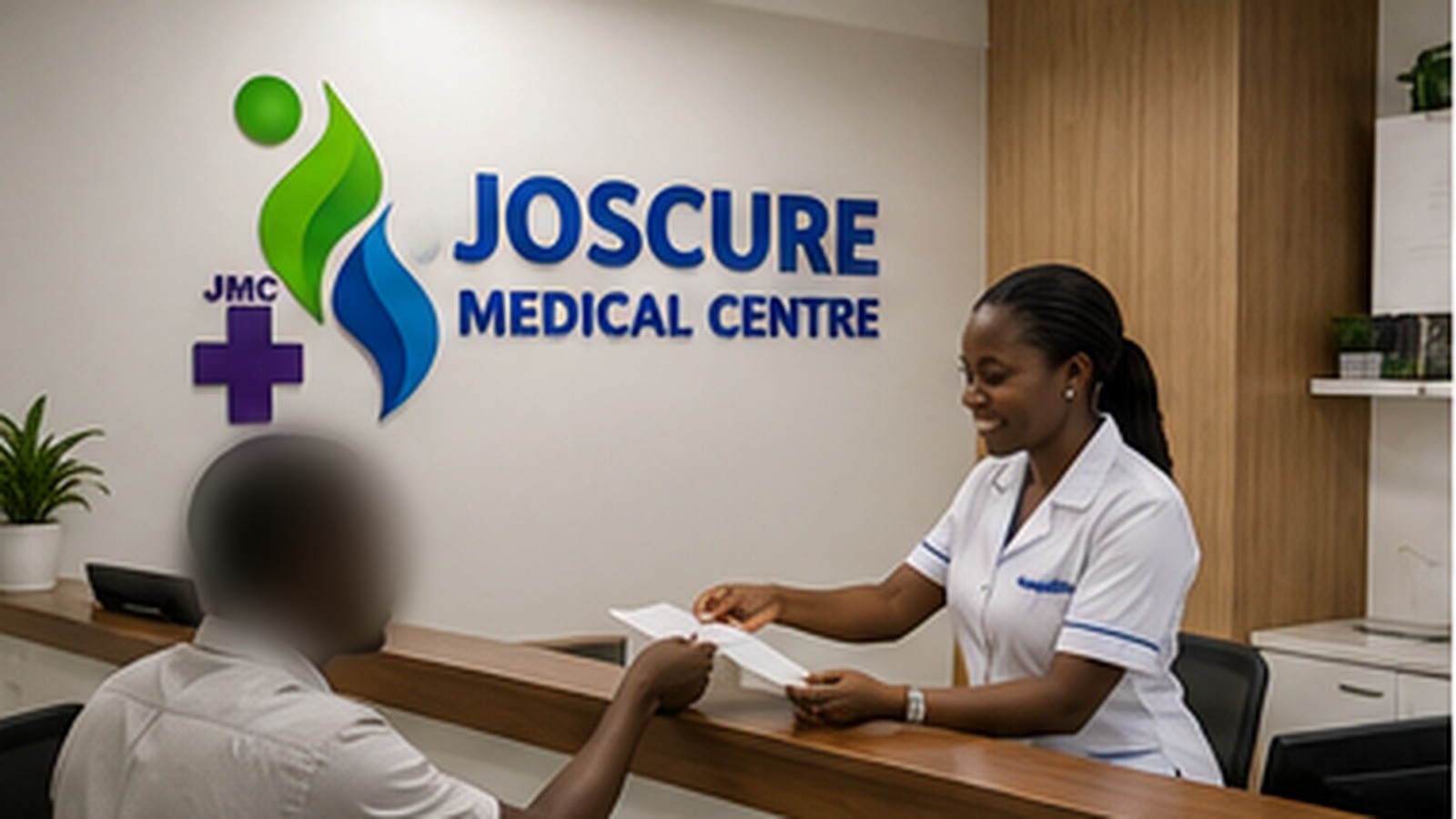 Joscure Medical Clinic entrance and reception block in Ogwedhi
